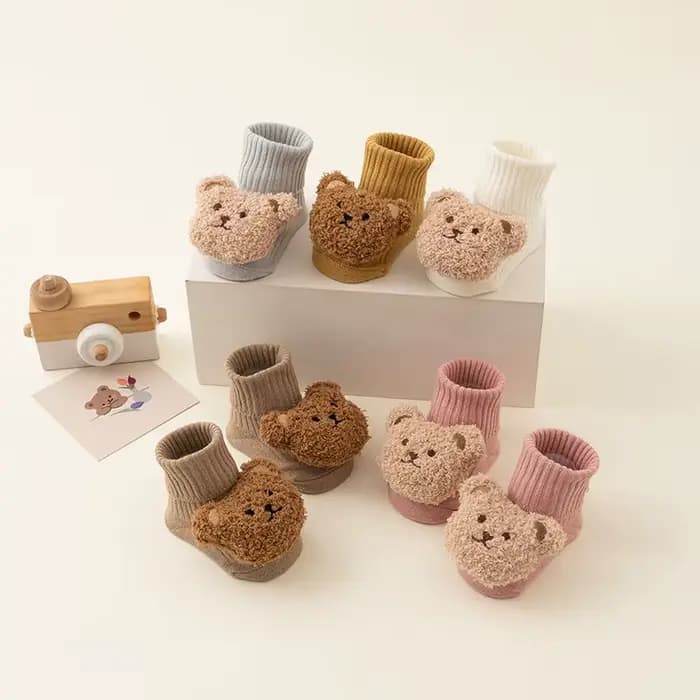 Chaussettes mignonnes ours de dessin animé pour bébés garçons et filles