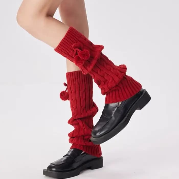 Chaussettes longues en tricot rouge pour le Nouvel An