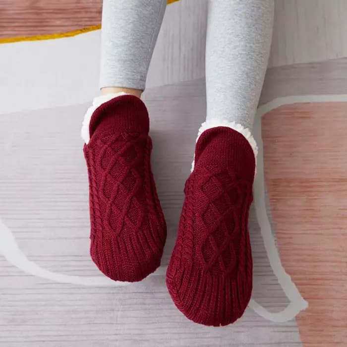 1 paire de chaussettes de sommeil épaisses et chaudes en velours