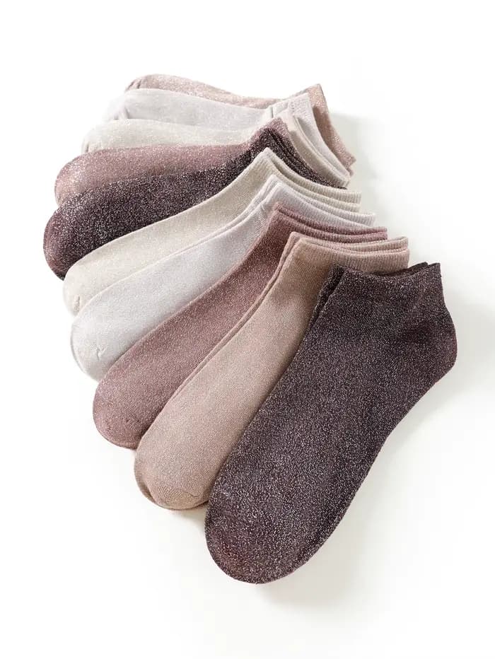 3/6 paires de chaussettes à paillettes multicolores aléatoires