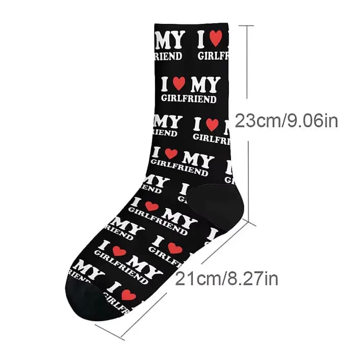 I love my girlfriend-Chaussettes de mode pour hommes