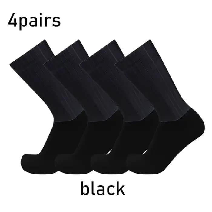 Chaussettes 4 paires/ensemble Aero couleur Pure cyclisme Silicone sport anti-dérapant Pro course vélo