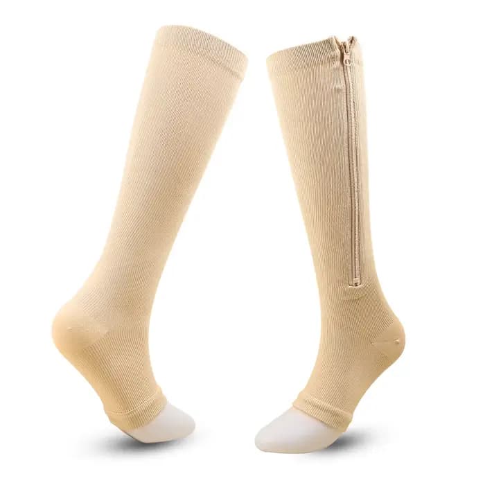 Chaussettes de compression à fermeture éclair pour le soutien des varices, course à pied en plein air, fitness, randonnée, anti-fatigue, soins médicaux, soulagement des gonflements du diabète