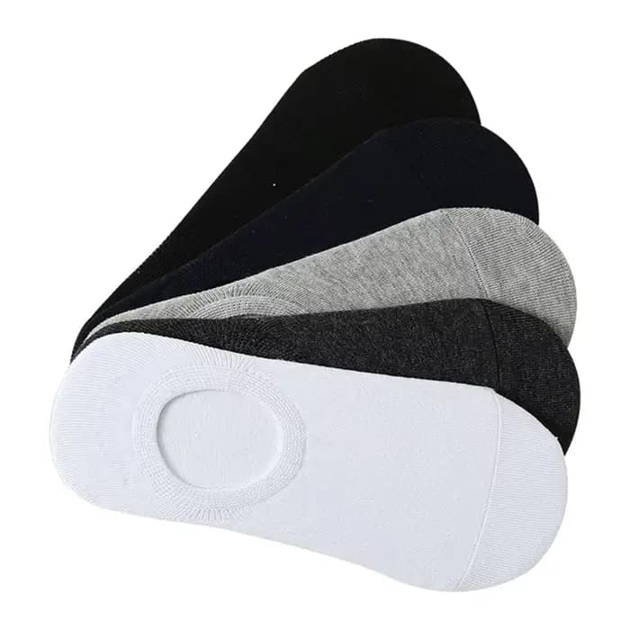 Chaussettes invisibles en coton pour hommes, 10 pièces = 5 paires, chaussettes de sport d'été coordonnantes en silicone, chaussettes bateau solides