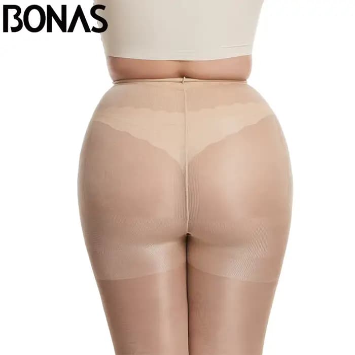 BONAS – collants respirants Sexy 40D pour femmes, collants de Protection solaire taille haute, entrejambe en T, bas Slim extensible pour femmes