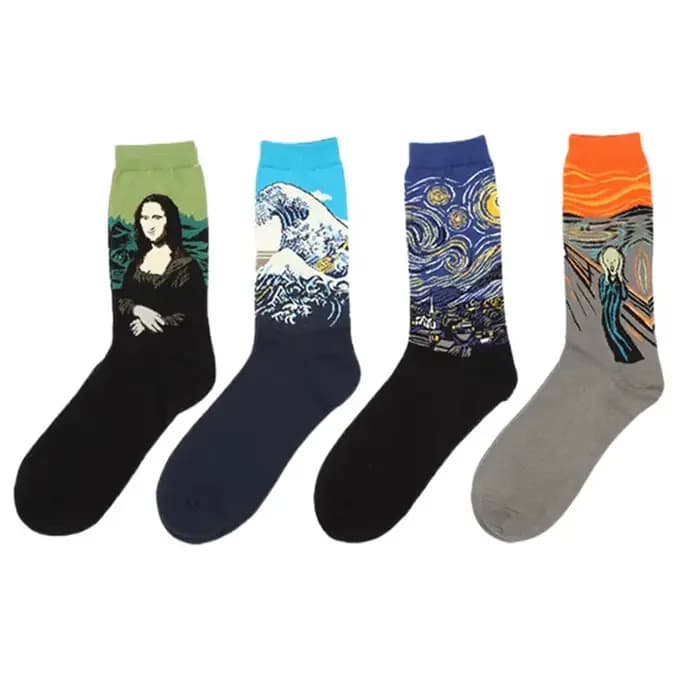 1 paire automne hiver rétro hommes chaussettes Couple