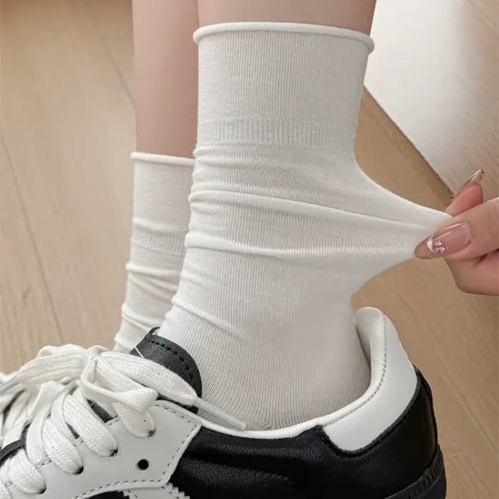 Femmes chaussettes mode japonaise coton mince respirant longues
