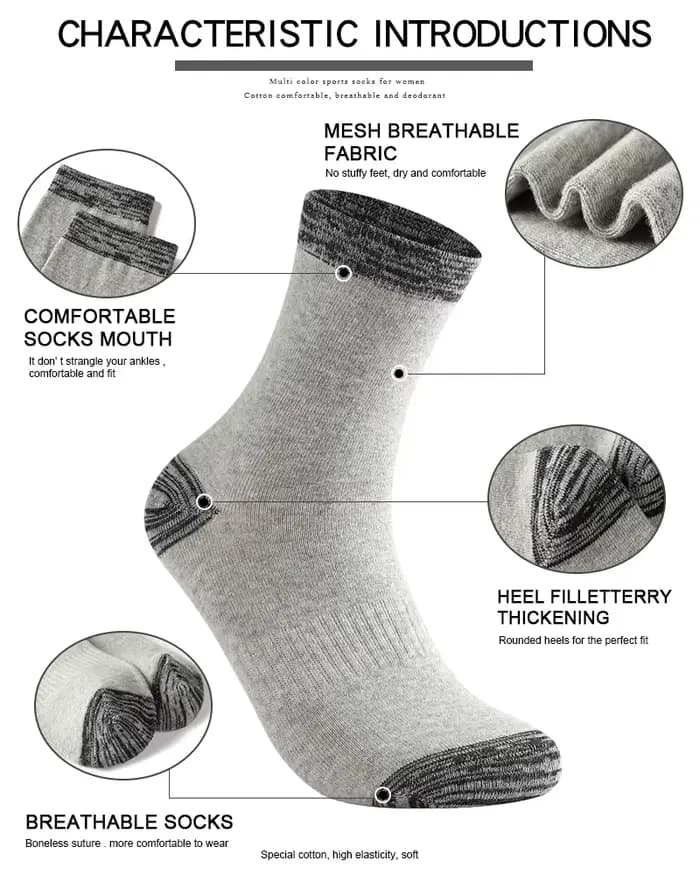 6 paires chaussettes d'hiver hommes coton noir loisirs affaires longues chaussettes marche course randonnée chaussettes thermiques mâle grande taille 38-48