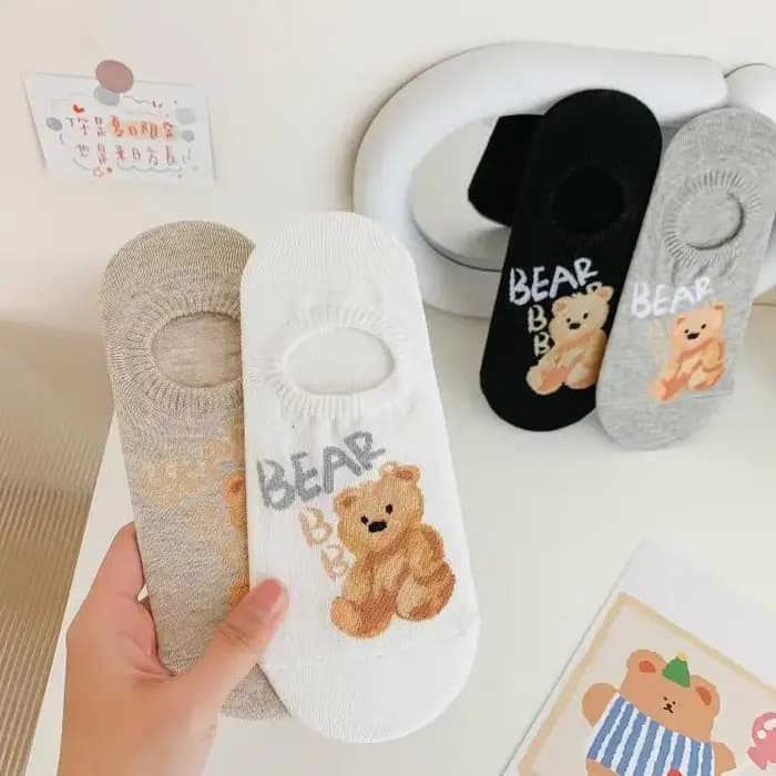 Nouvelles chaussettes pour femmes printemps et été ours bateau