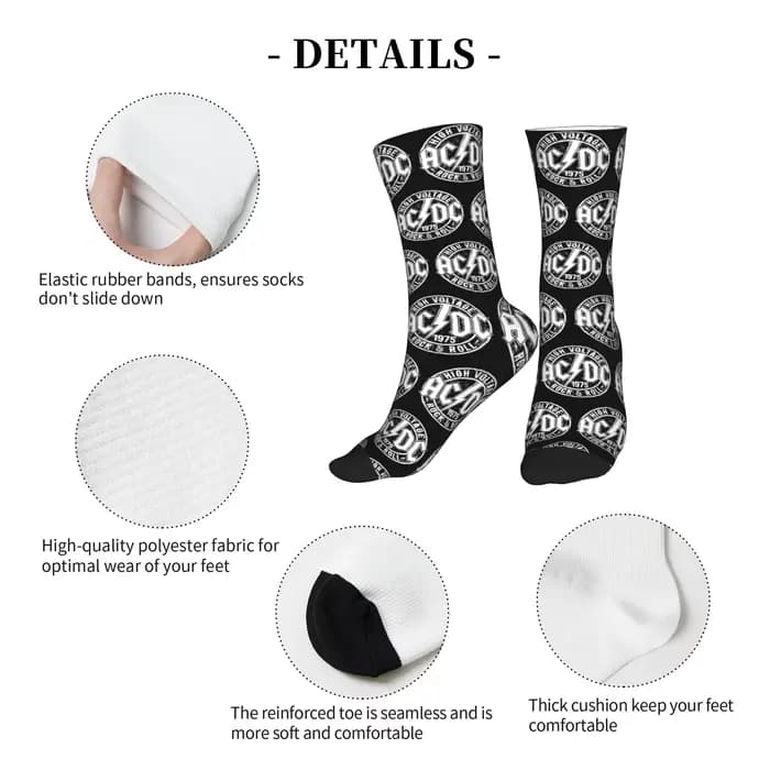 Chaussettes toutes saisons rétro Rock AC DC