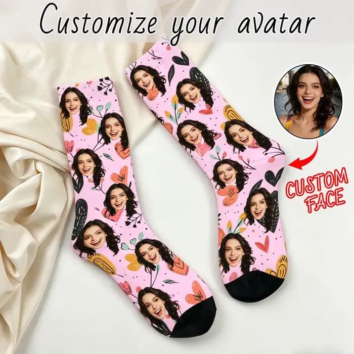 Chaussettes personnalisées avec photo de visage