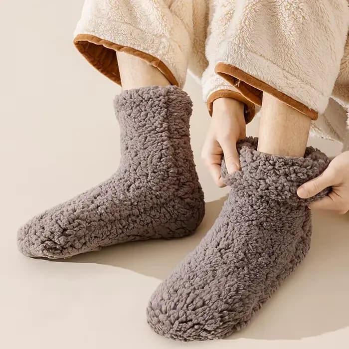 1/2 paires de chaussettes en polaire épaisse pour hommes