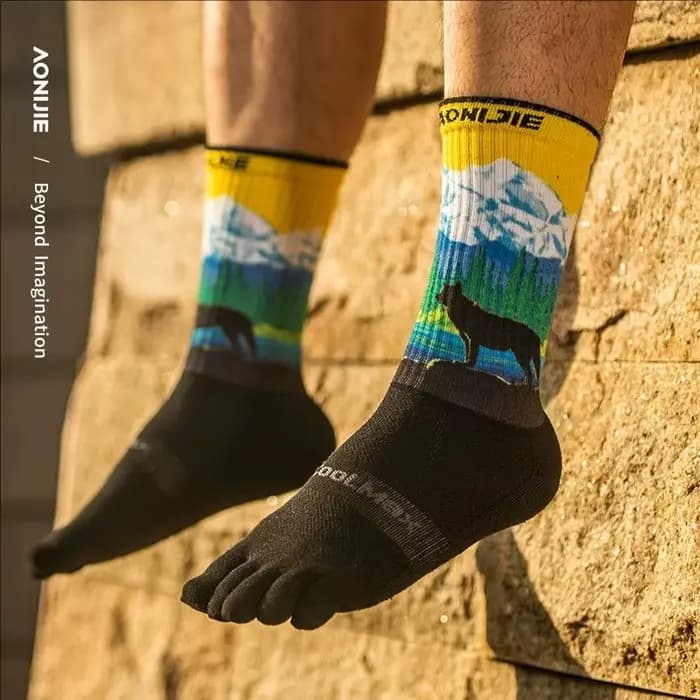 AONIJIE Trail chaussettes de course hommes femmes séchage rapide Absorption des chocs professionnel Marathon Camping