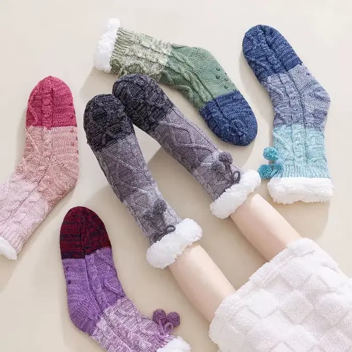 Chaussettes épaisses et chaudes en laine d'agneau
