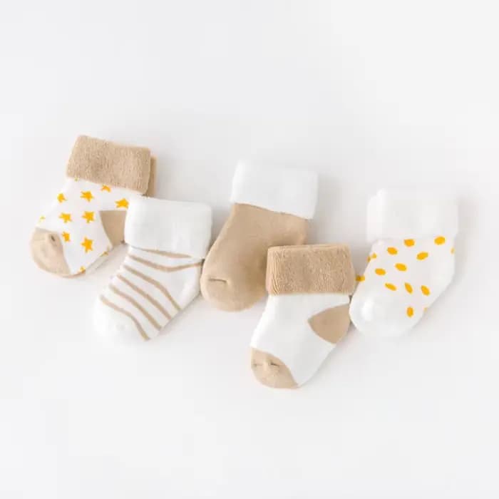 5 paire/lot nouveau garçon et fille bébé chaussettes épais nouveau-né automne et hiver chaud pied chaussette