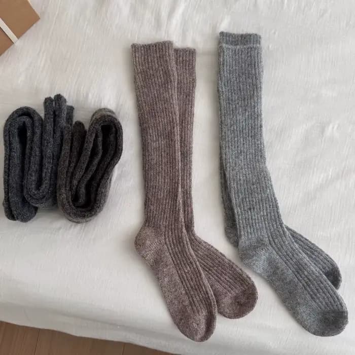 Femmes épais chaud genou chaussettes automne hiver