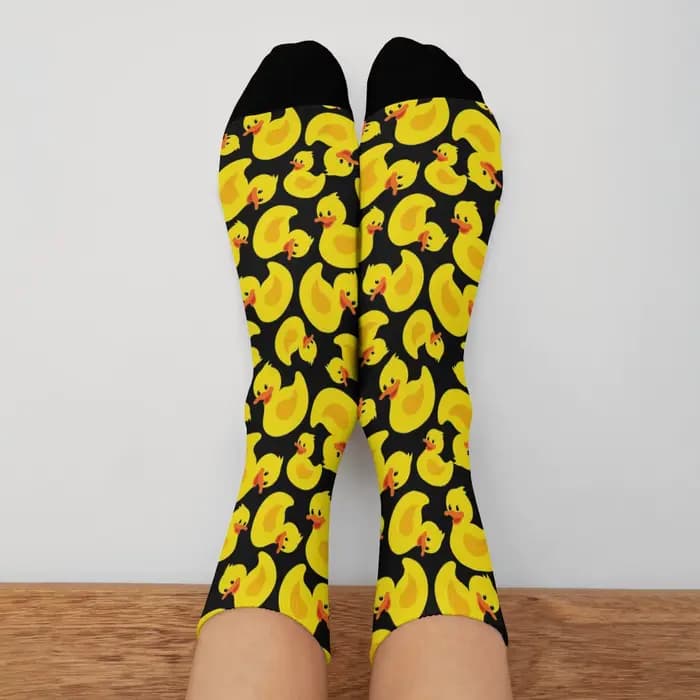Chaussettes de dessin animé de canard en caoutchouc drôle nouveauté