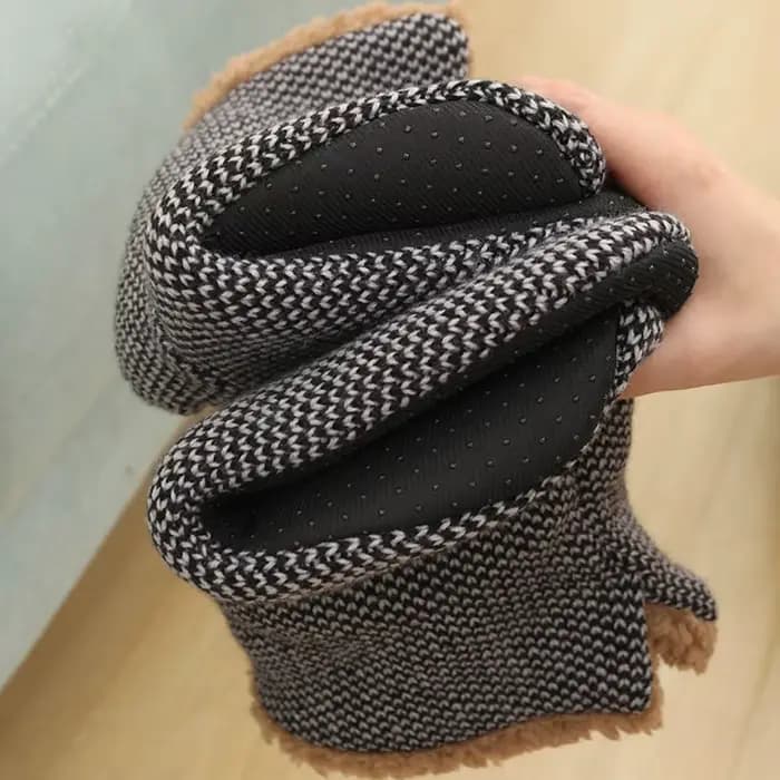 Chaussettes thermiques épaisses et mignonnes, pantoufles de couchage antidérapantes à rayures, bonneterie en fourrure, chaussettes chaudes d'hiver pour la maison