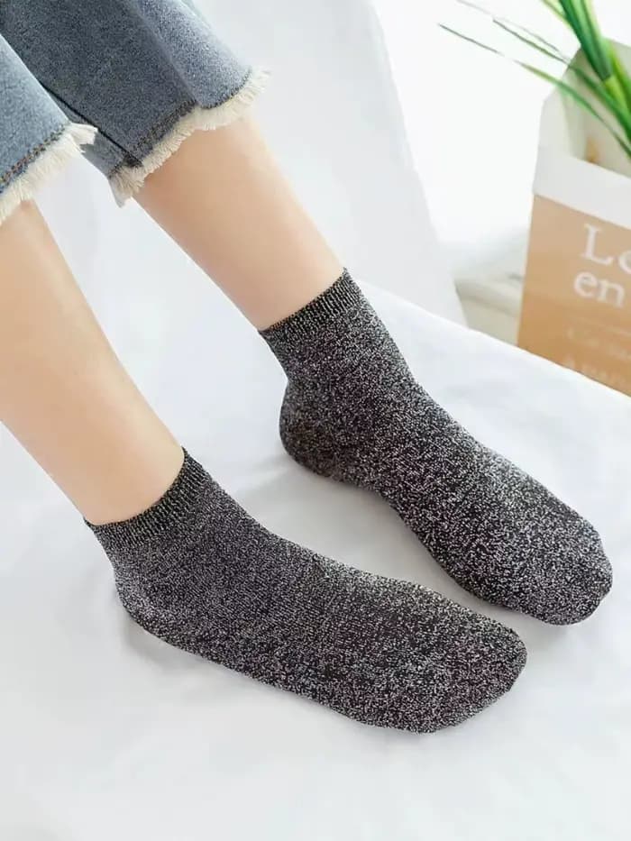 3/6 paires de chaussettes à paillettes multicolores aléatoires