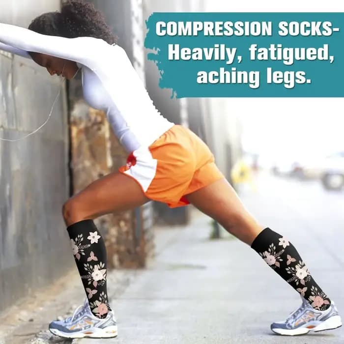 Chaussettes de compression pour femmes et hommes Circulation (6 paires)-chaussettes de soutien graduées pour la course