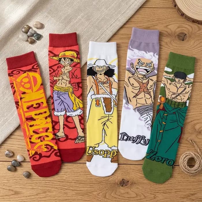 Chaussettes One Piece Luffy Anime Roronoa Zoro Portgas·D· Ace Usopp, chaussettes de sport originales personnalisées avec personnage de dessin animé, Hip-Hop Street Sport