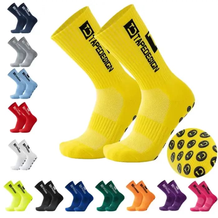 2026 Nouveau design de bande antidérapante chaussettes de football mi-mollet antidérapant