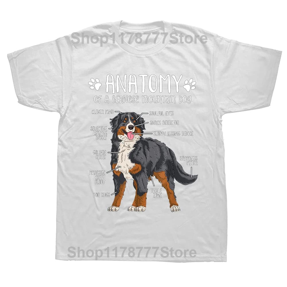 Anatomie bernois chien de montagne Berner amoureux t-shirts graphique coton Streetwear à manches cou