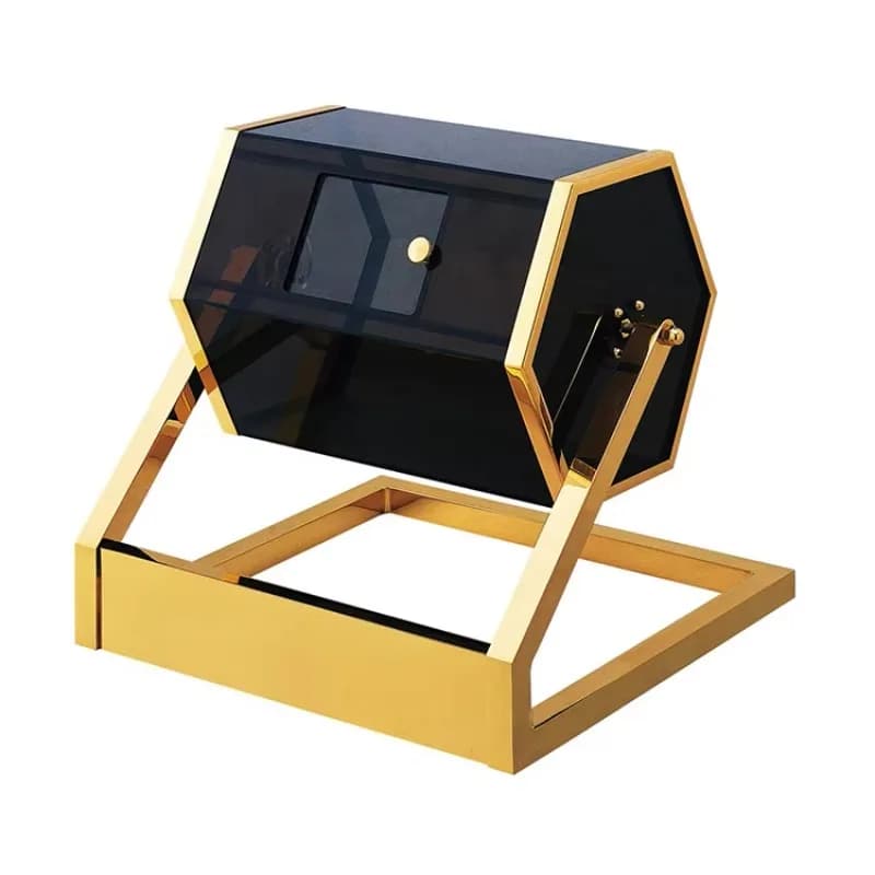 Rotateur de tombola de loterie de boîte de loterie de tambour - Tambour rotatif en acier inoxydable pour les événements d'hôtel