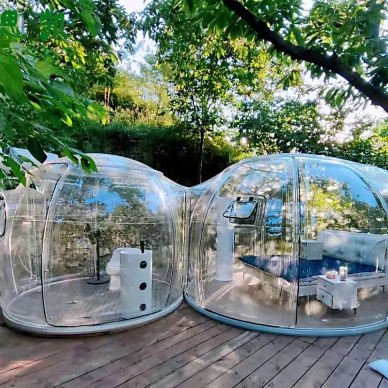 360 ° Chambre bulle transparente en polycarbonate, Dôme PC, Chambre ciel étoilé pour Glamping, Hôtel, Resort, Maison conteneur en Espagne