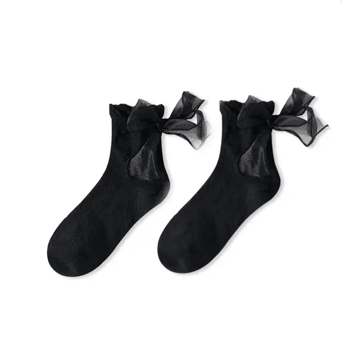 Chaussettes femme dentelle chaussette 2024 nouveau solide noir blanc Lolita