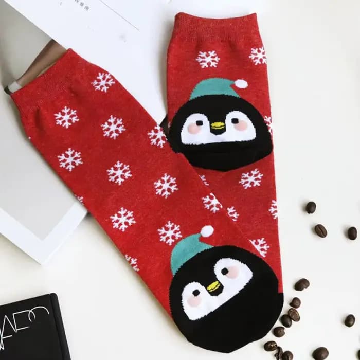 Chaussettes de dessin animé 3D en laine thermique mignonne pour femmes