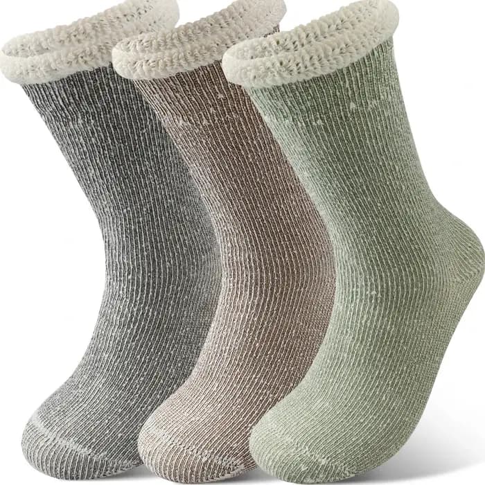 3 paires de chaussettes en laine mérinos Super épaisse pour femmes, chaussettes thermiques d'hiver douces et confortables, chaussettes de Sport de plein air doublées en polaire pour la neige froide
