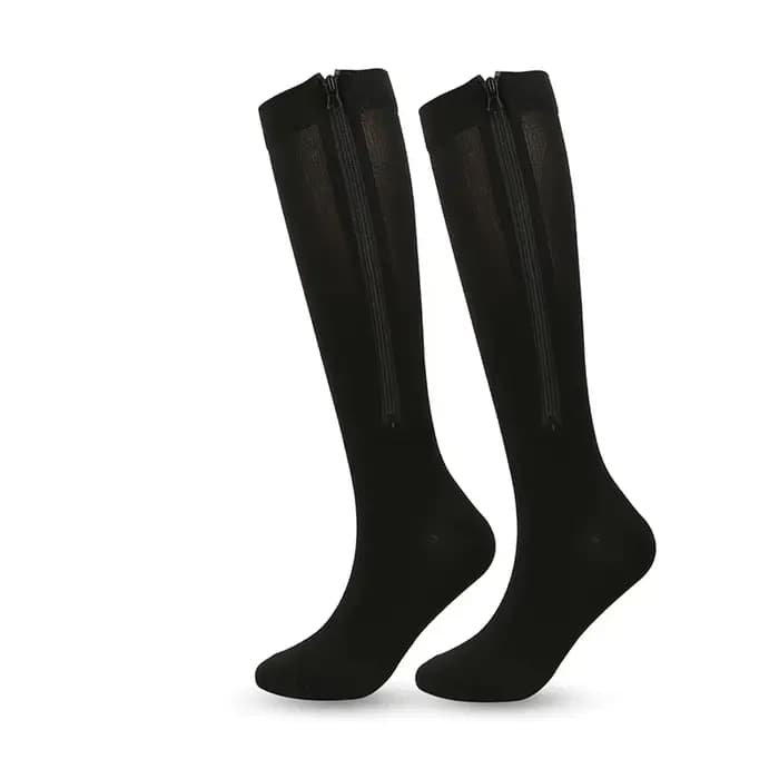Chaussettes de compression à fermeture éclair médicale pour hommes et femmes, haute élasticité, bas
