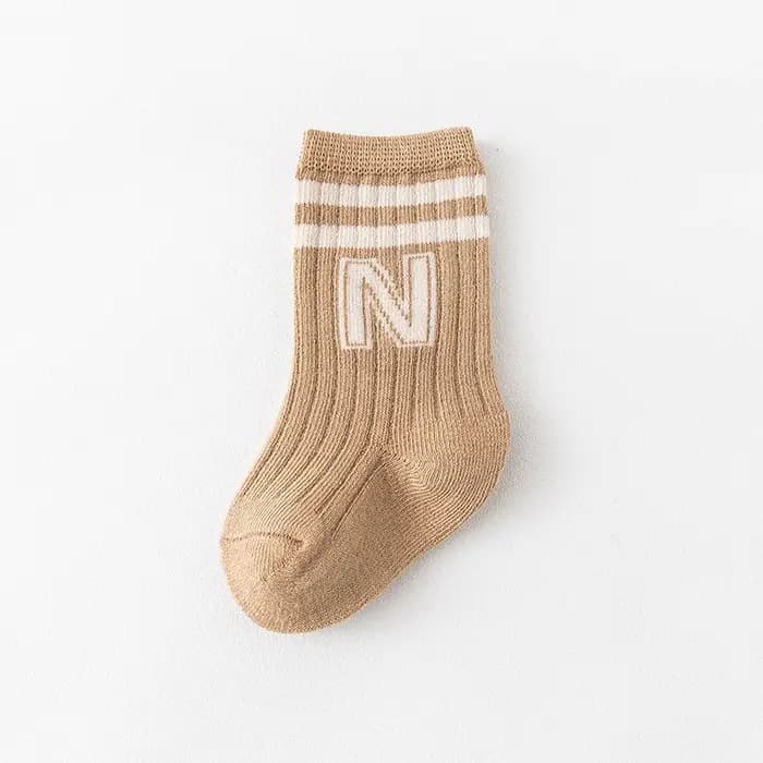 Chaussettes longues en coton pour nouveau-né, accessoires pour enfants, vêtements pour bébés, trucs pour garçons et filles, doux, lettre, mode décontractée