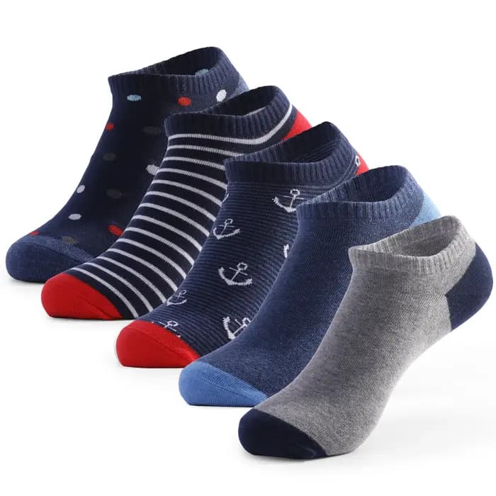 Chaussettes basses en coton respirant pour hommes et femmes, chaussettes courtes de sport, rayures de documents solides, chaussettes de rinçage amusantes, 5 paires