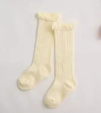 Chaussettes hautes pour filles, longues chaussettes en coton doux en dentelle pour bébé, Meias Princess 2020, nouveau dessin animé pour tout-petits filles avec gros nœud