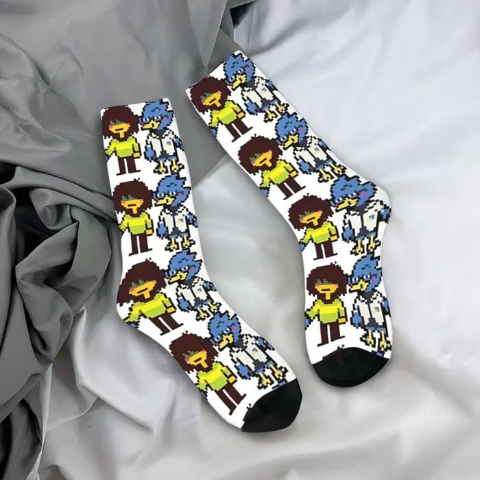 Berdly et Kris chaussettes Deltarune bas modernes femmes hommes doux respirant