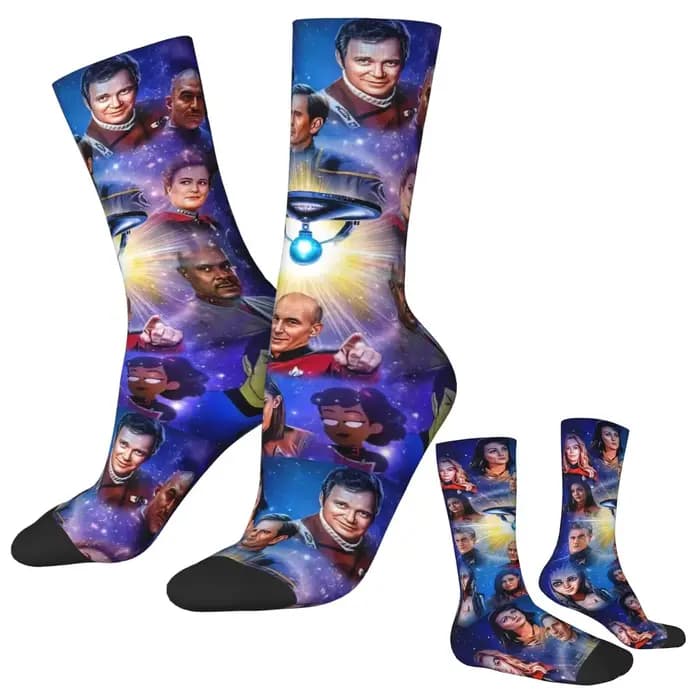 Stars Treks Groups Chaussettes Starfleet Movie Bas tendance Femmes Hommes Chaud Doux Chaussettes de