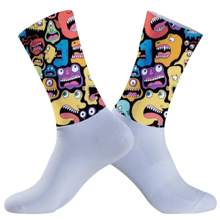 Chaussettes de cyclisme légères à grande maille, chaussettes de vélo unisexes pour adultes, Compression ciblée, antidérapantes, pour randonnée, course à pied