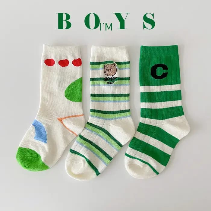 3 paires de chaussettes pour enfants garçons filles mode lettres chiffres