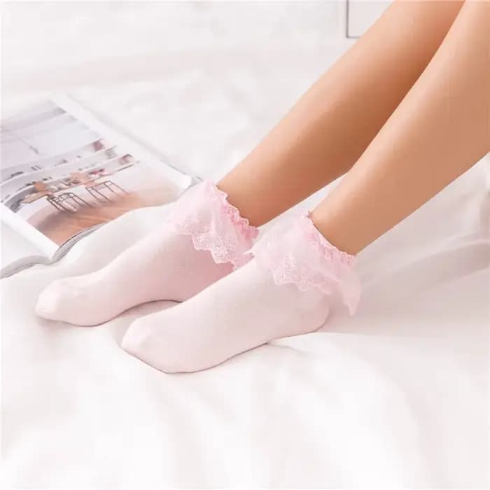 Chic mode femmes Vintage dentelle à volants froufrous chaussettes belle princesse Lolita Mori fille Style vente chaude livraison directe