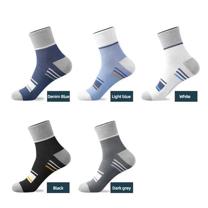 10 pièces (5 paires) de chaussettes rayées pour hommes et femmes