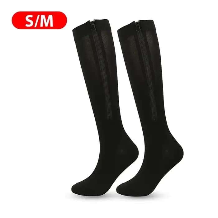 1 paire de chaussettes de Compression à fermeture éclair pour femmes et hommes, soulagement de la do
