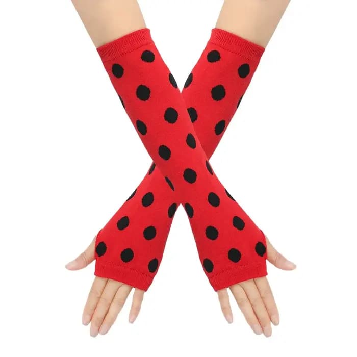 Bas hauts de cuisse à pois coccinelle années 80 et 90