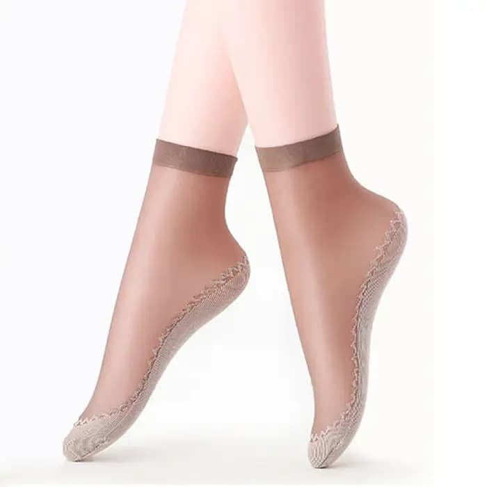 5 paires/lot femmes printemps été chaussettes souples chaussettes en soie fine antidérapant bas épissure mode Transparent dames respirant chaussette
