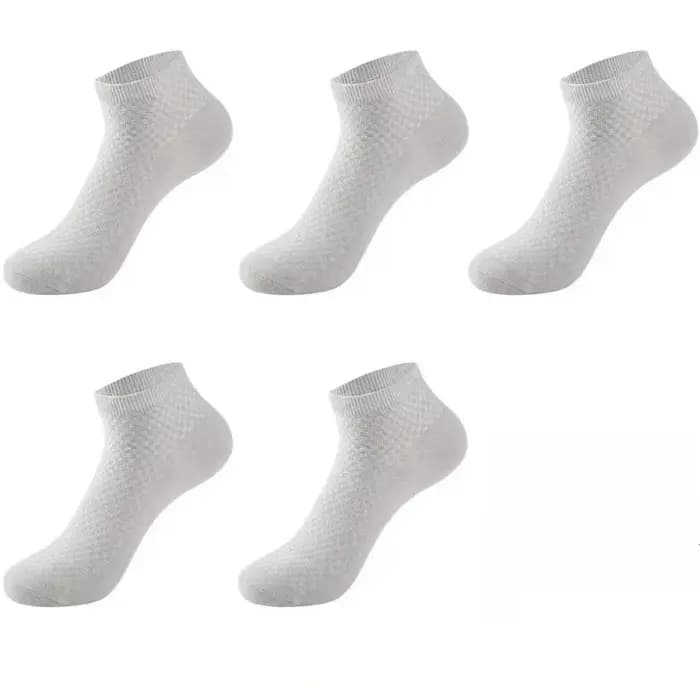 5 paires/chaussettes en tissu de bambou pour hommes chaussettes décontractées en Fiber
