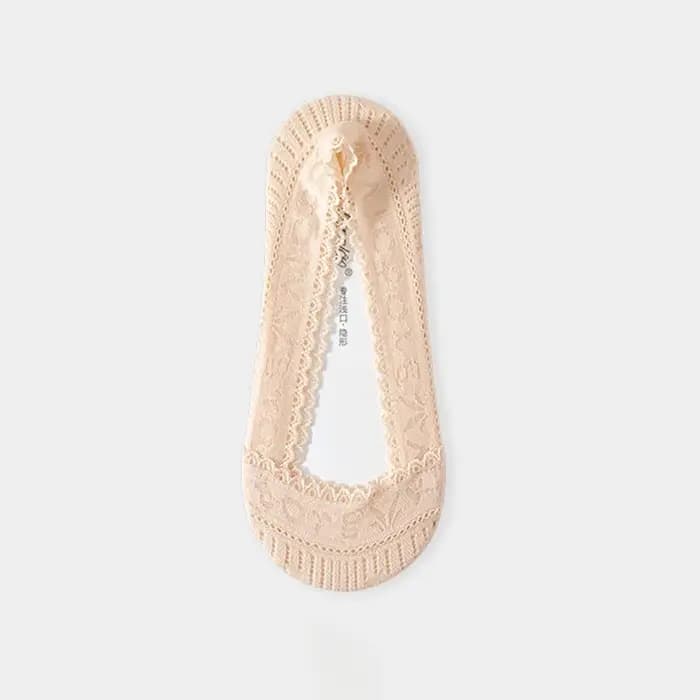 Chaussettes bateau fines pour femmes, en dentelle, antidérapantes, avec silicone, ne glissent pas, mignonnes, à la mode, couleur unie, chaussettes amusantes, Skarpety Damskie Stopki