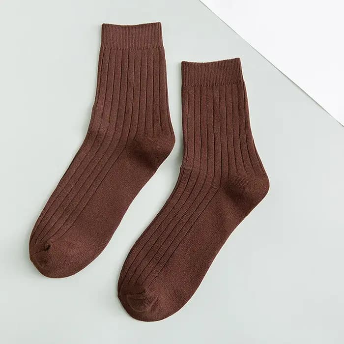 Chaussettes pour hommes automne printemps coton côtelé couleurs unies japonais basique Vintage mode multicolore