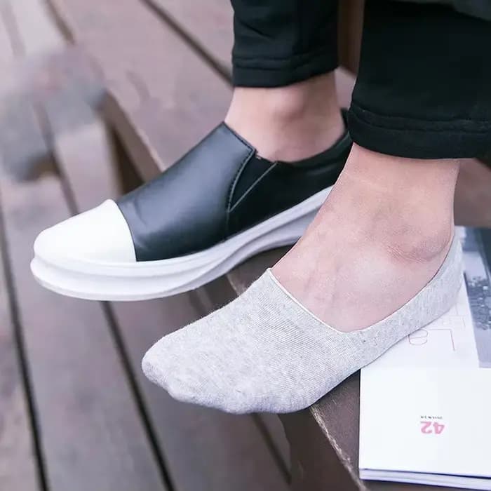 5 paires de chaussettes en coton pour hommes, chaussettes d'été et d'automne antidérapantes, invisibles, respirantes, chaussettes de sport pour hommes
