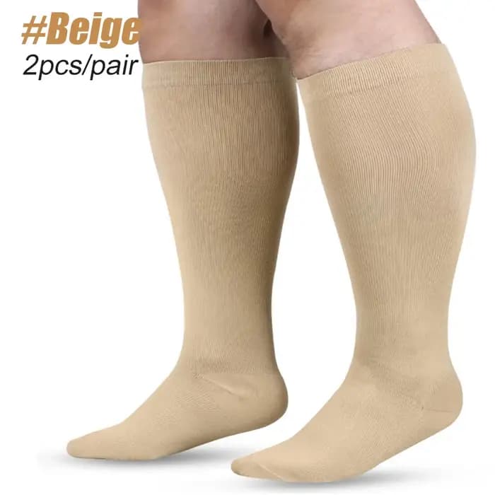 1 paire de chaussettes de Compression de mollet Extra larges pour femmes et hommes
